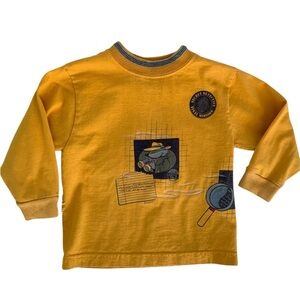 Y2K Vintage Healthtex Detective Shirt Long Sleeve High Neck Yellow
